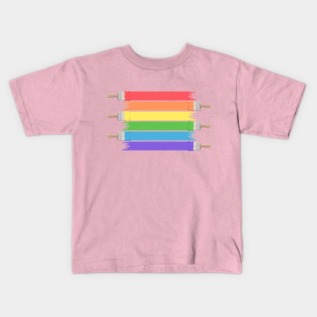 Paint Pride - Gay Pride Kids T-Shirt by Abbilaura